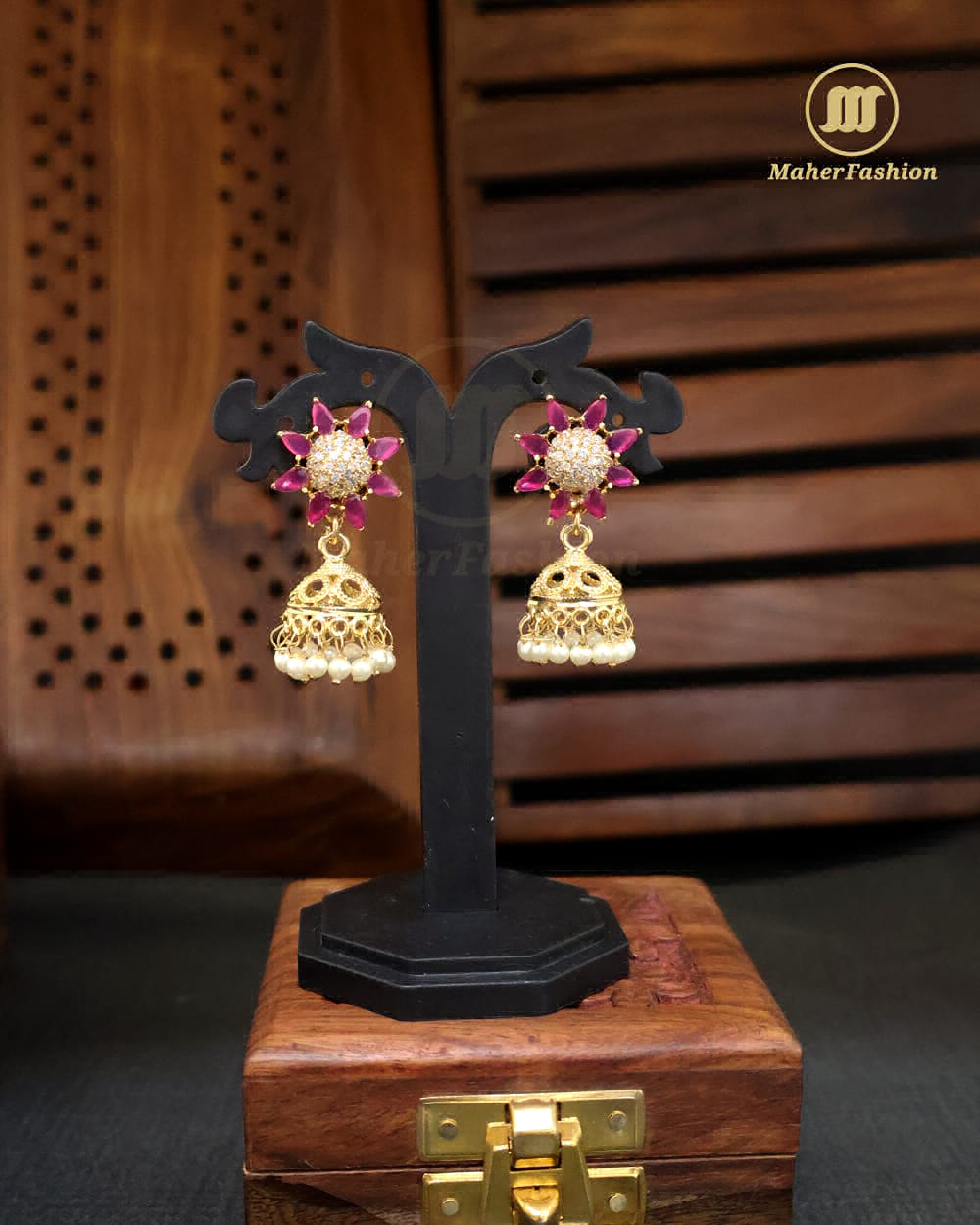 Golden Jhumki Earrings Online Mumbai